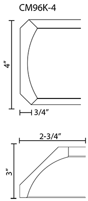 Wholesale Expo custom cabinet crown molding CM96K-4