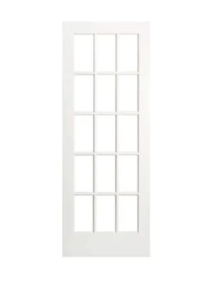 15 Lite French Primed Interior Clear Glass Door