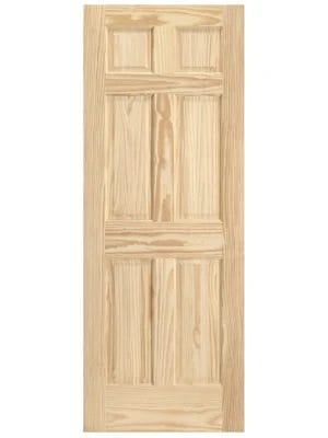 6 Panel Raised Single Hip Pine Door