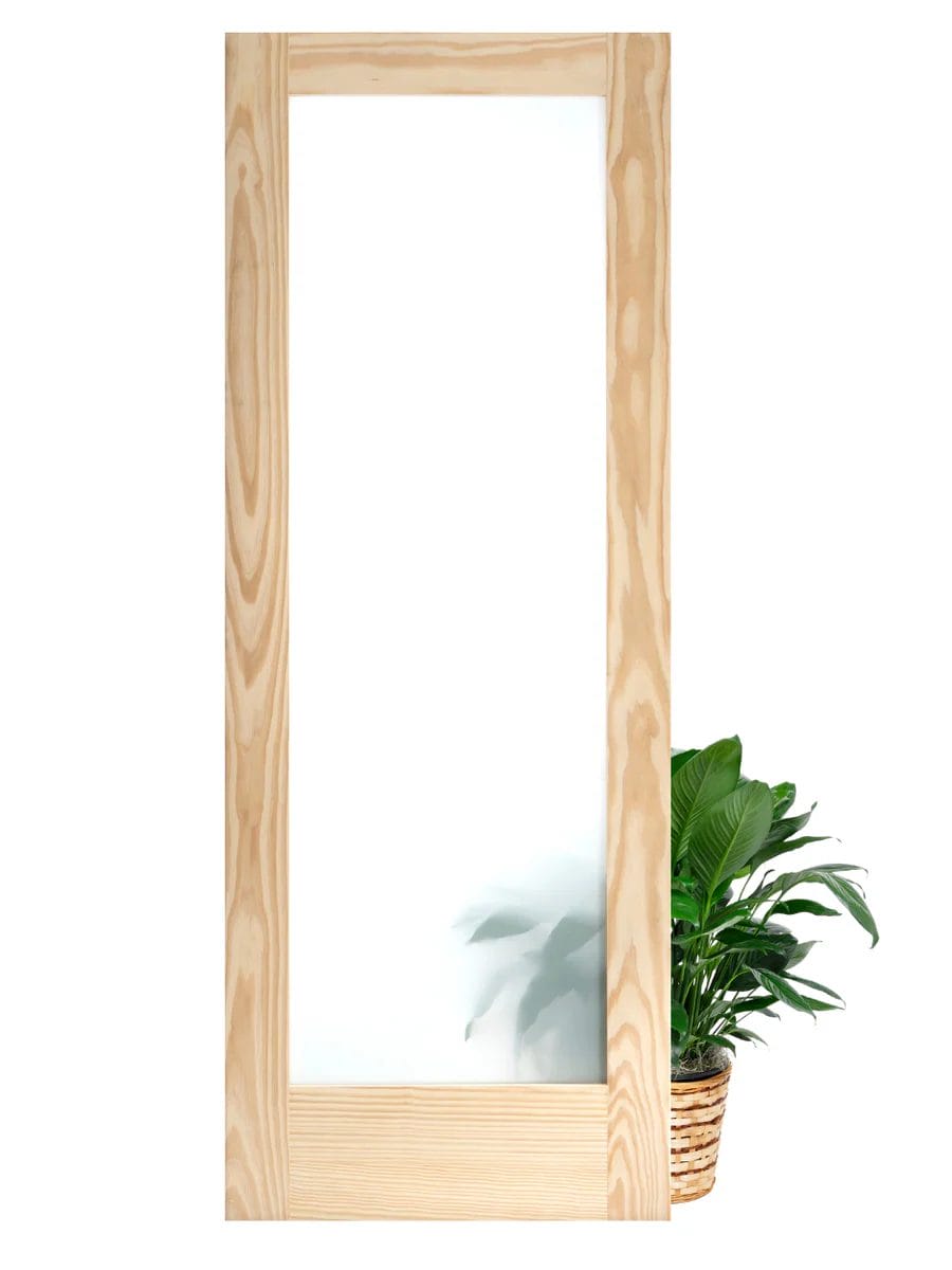 Single Lite Barn Pine Door Frosted Glass