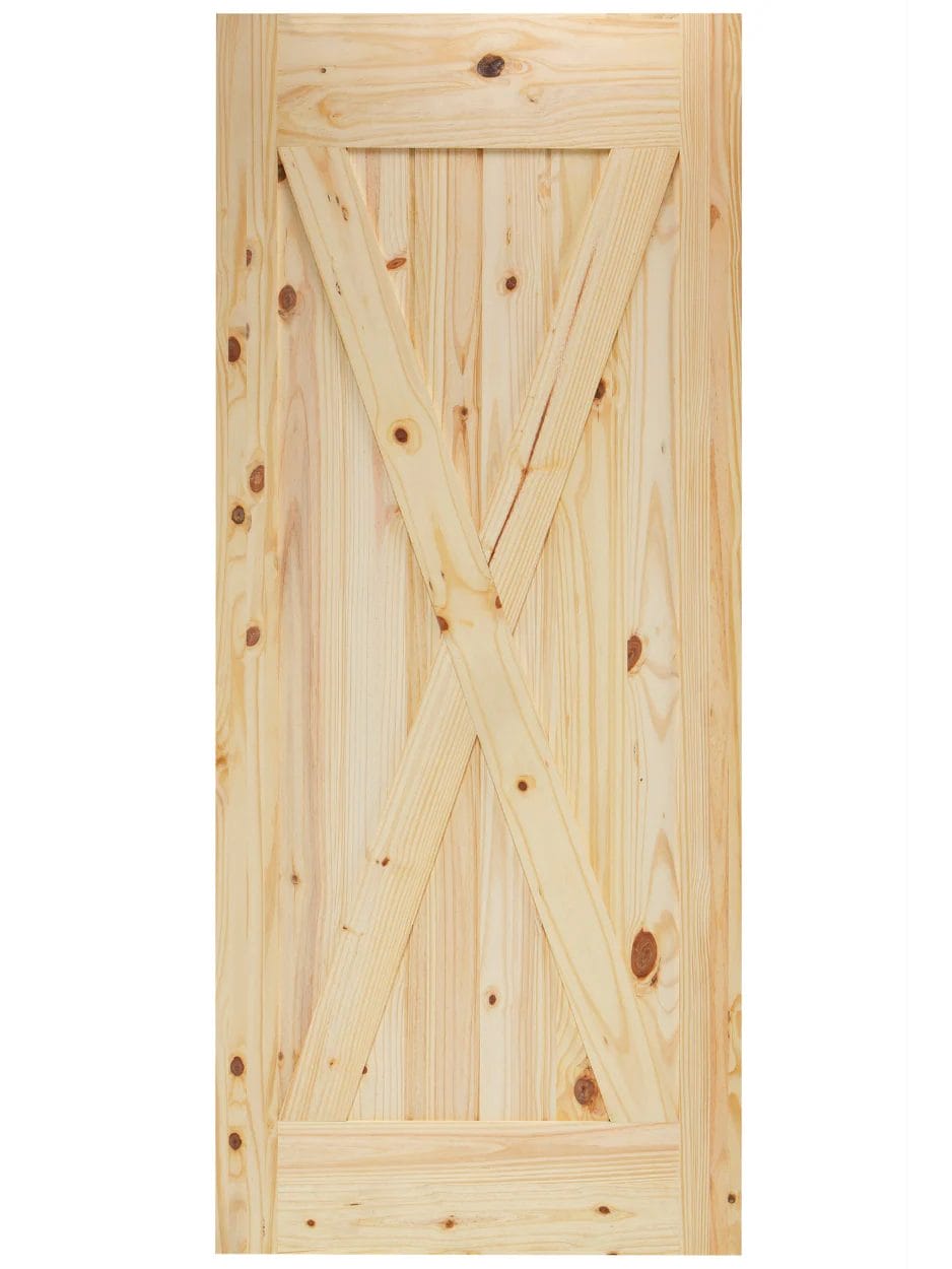 X-Brace Knotty Pine Barn Door
